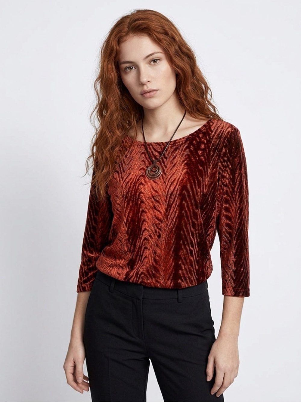 Fashion Bug Top Textured Velvet  Medium Stretchy